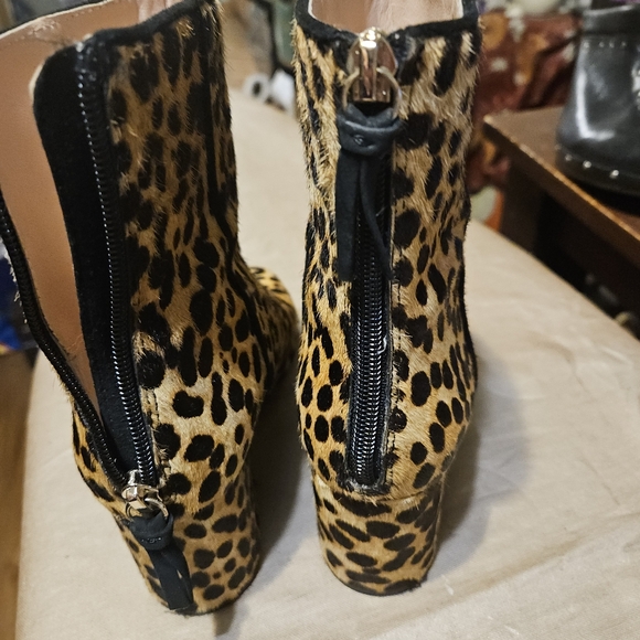 J.Crew $248 Sadie Leather/Calf Hair Ankle Boots in Leopard K0043 - Picture 3 of 9